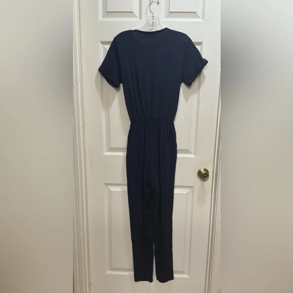 Joules Antonia cotton short sleeve v neck pant  jumpsuit Navy Size 2 NWT - Picture 3 of 12